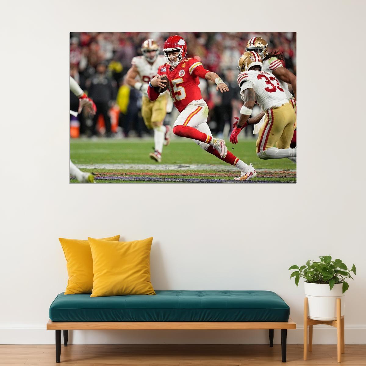 Kansas City Chiefs Football Champions Patrick Mahomes Poster Wall Art Print Home Wall Decor - xonomax