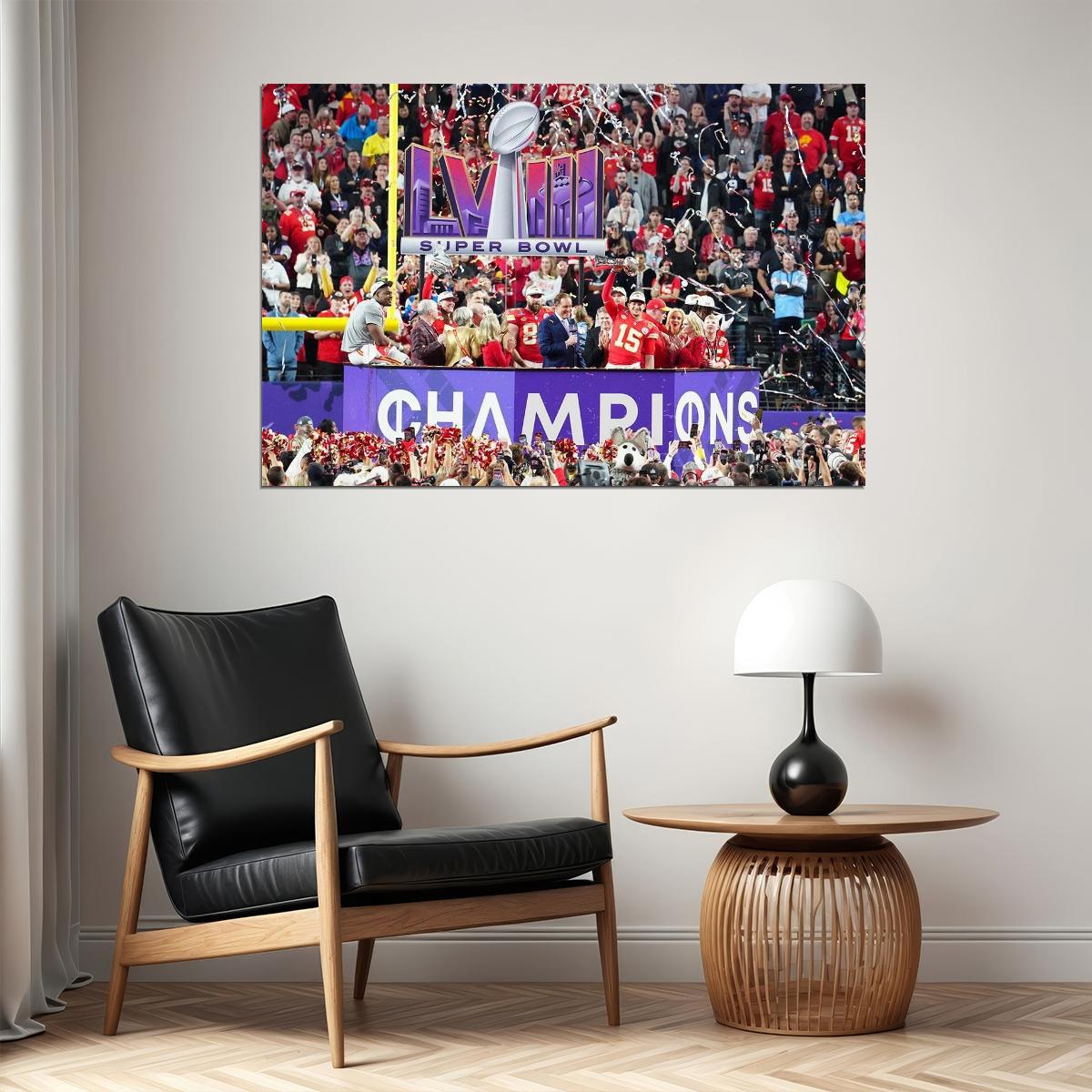 Kansas City Chiefs Football Champions Celebration Football Poster Wall Art Print Home Wall Decor - xonomax