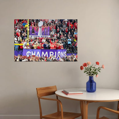 Kansas City Chiefs Football Champions Celebration Football Poster Wall Art Print Home Wall Decor - xonomax
