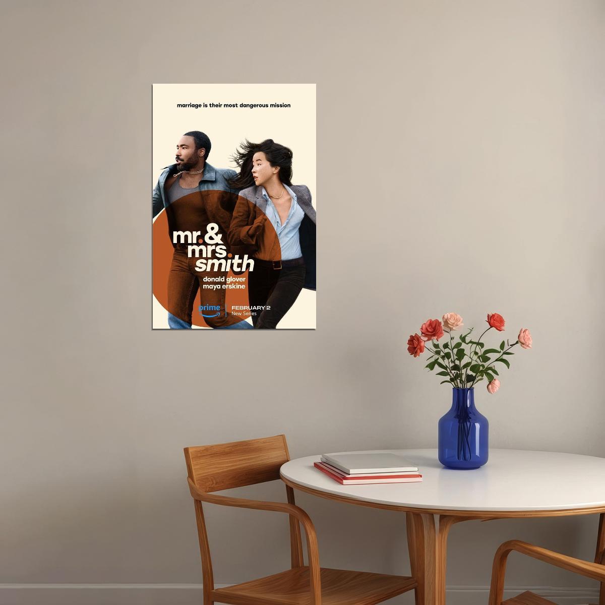 Mr. And Mrs. Smith Comedy Action Tv Series Movie Poster Wall Art Print Home Wall Decor - xonomax