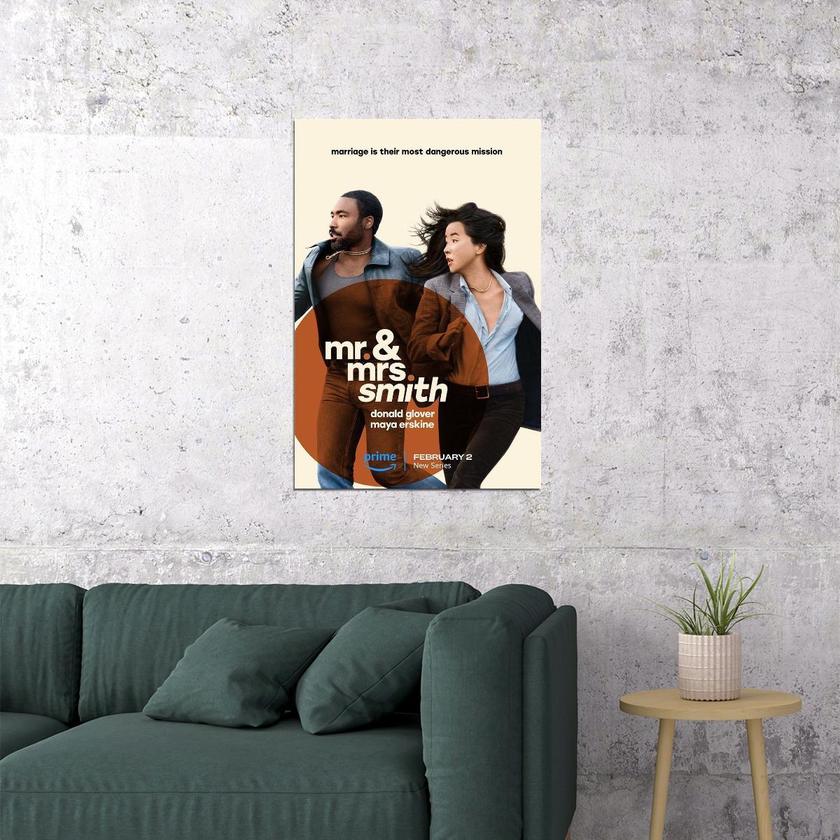 Mr. And Mrs. Smith Comedy Action Tv Series Movie Poster Wall Art Print Home Wall Decor - xonomax
