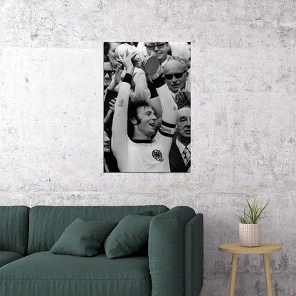 Franz Beckenbauer German Legend Lifting Cup Rip Sport Gift Poster Wall Art Print Home Wall Decor - xonomax