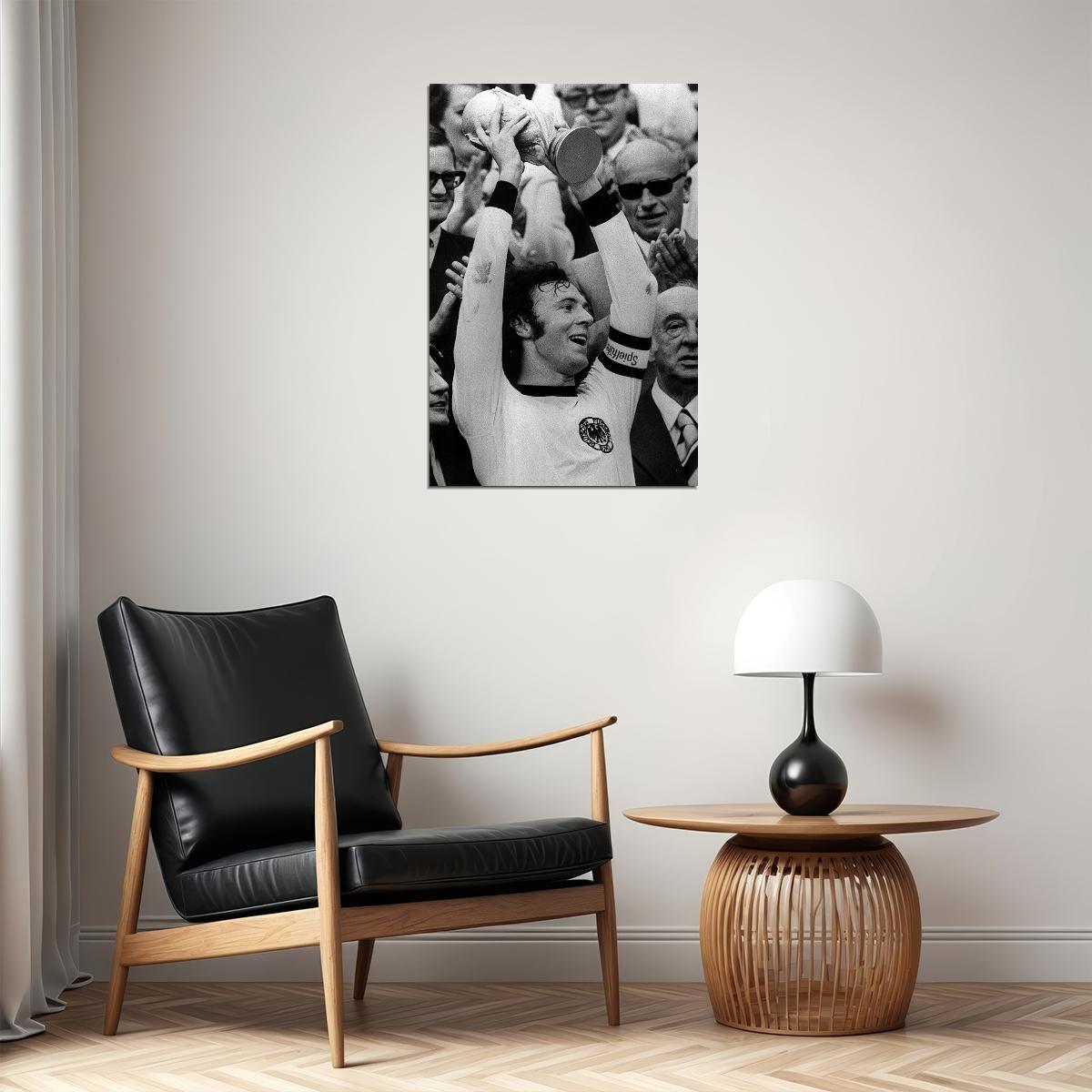 Franz Beckenbauer German Legend Lifting Cup Rip Sport Gift Poster Wall Art Print Home Wall Decor - xonomax