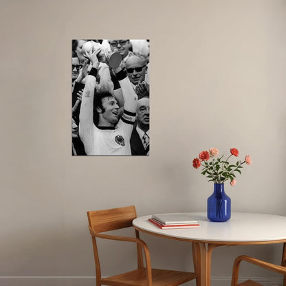 Franz Beckenbauer German Legend Lifting Cup Rip Sport Gift Poster Wall Art Print Home Wall Decor - xonomax
