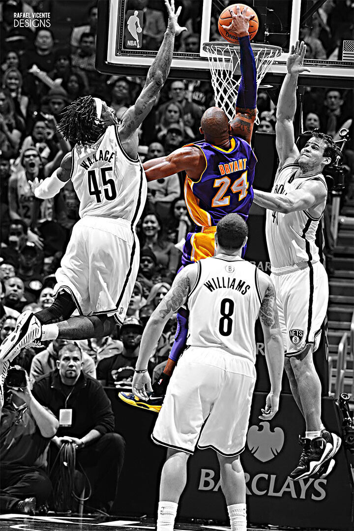 Kobe Bryant Dunk Basketball Player Sports Poster Wall Art Print Home Wall Decor - xonomax