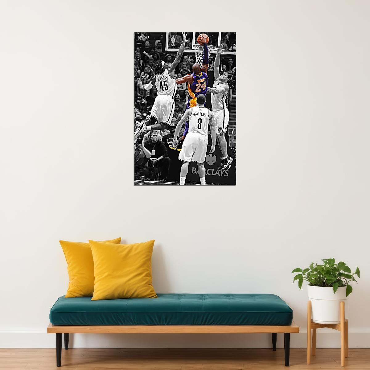 Kobe Bryant Dunk Basketball Player Sports Poster Wall Art Print Home Wall Decor - xonomax