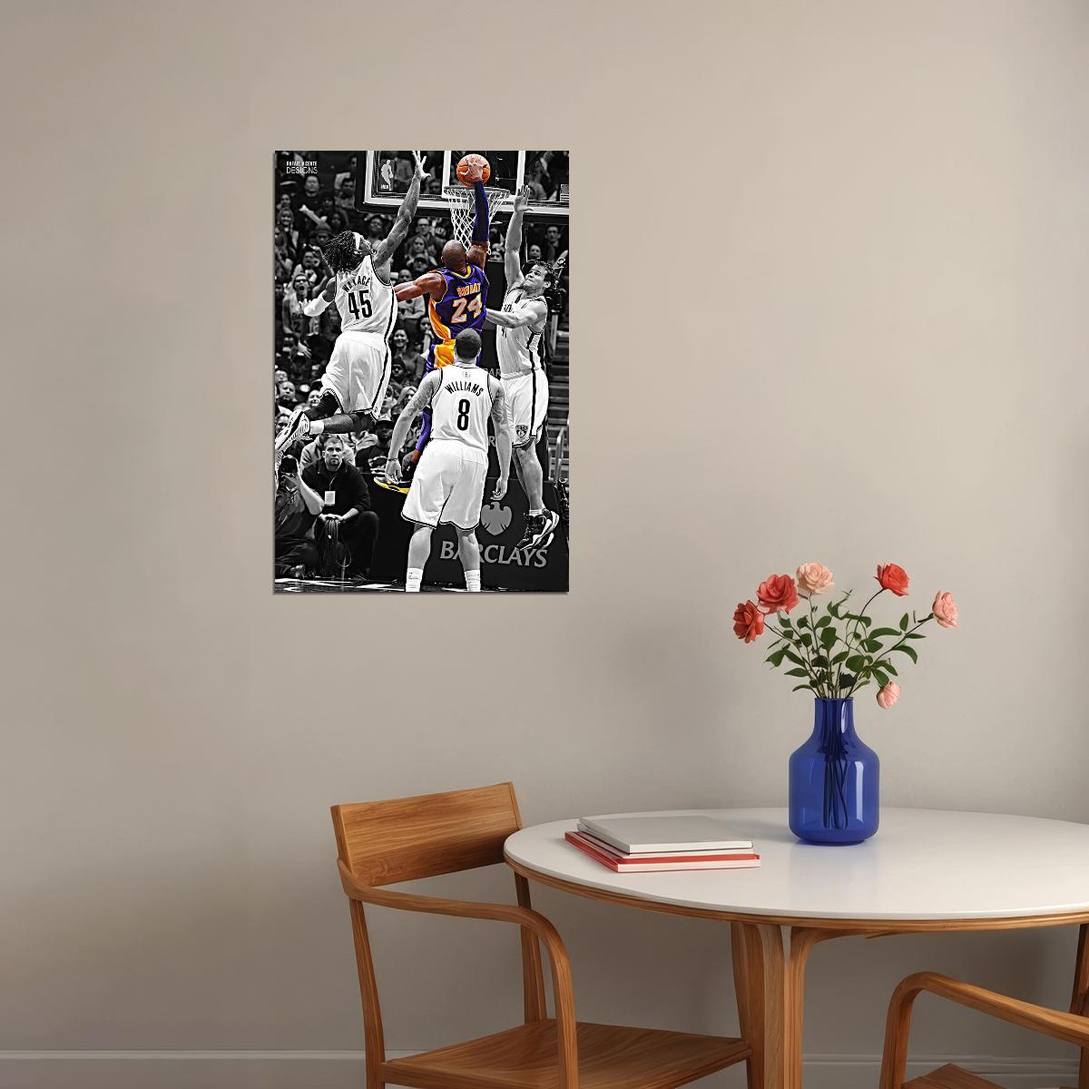Kobe Bryant Dunk Basketball Player Sports Poster Wall Art Print Home Wall Decor - xonomax