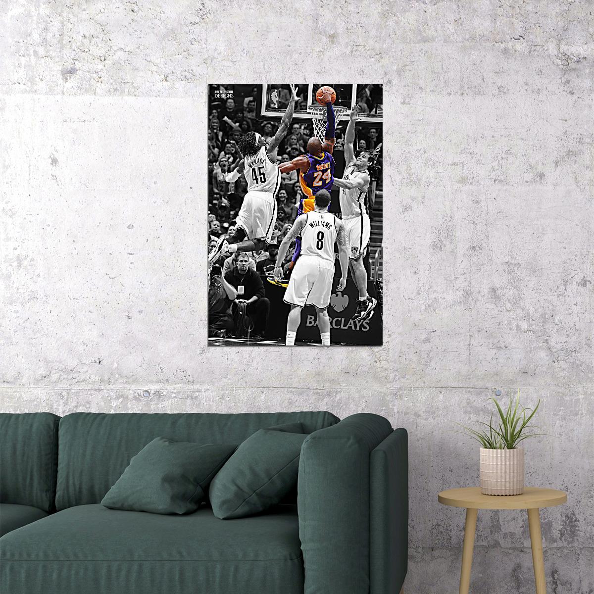Kobe Bryant Dunk Basketball Player Sports Poster Wall Art Print Home Wall Decor - xonomax