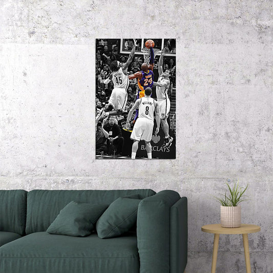 Kobe Bryant Dunk Basketball Player Sports Poster Wall Art Print Home Wall Decor - xonomax