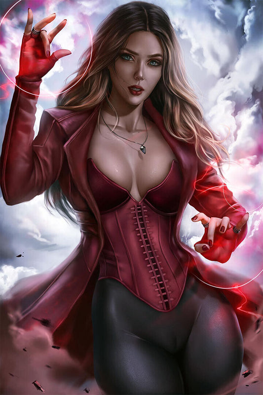 Scarlet Witch Cartoon Pretty Hot Girl Animation Poster Wall Art Print Home Wall Decor