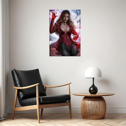 Scarlet Witch Cartoon Pretty Hot Girl Animation Poster Wall Art Print Home Wall Decor