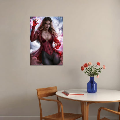 Scarlet Witch Cartoon Pretty Hot Girl Animation Poster Wall Art Print Home Wall Decor