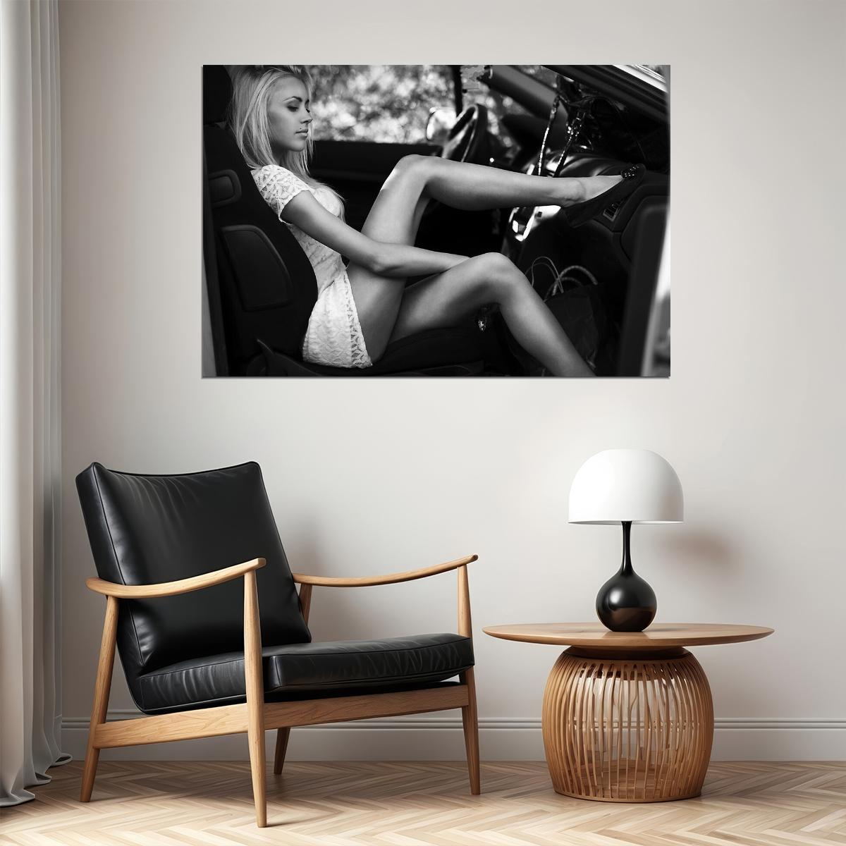 Model Lady Black White Sexy Girl Picture Poster Wall Art Print Home Wall Decor - xonomax