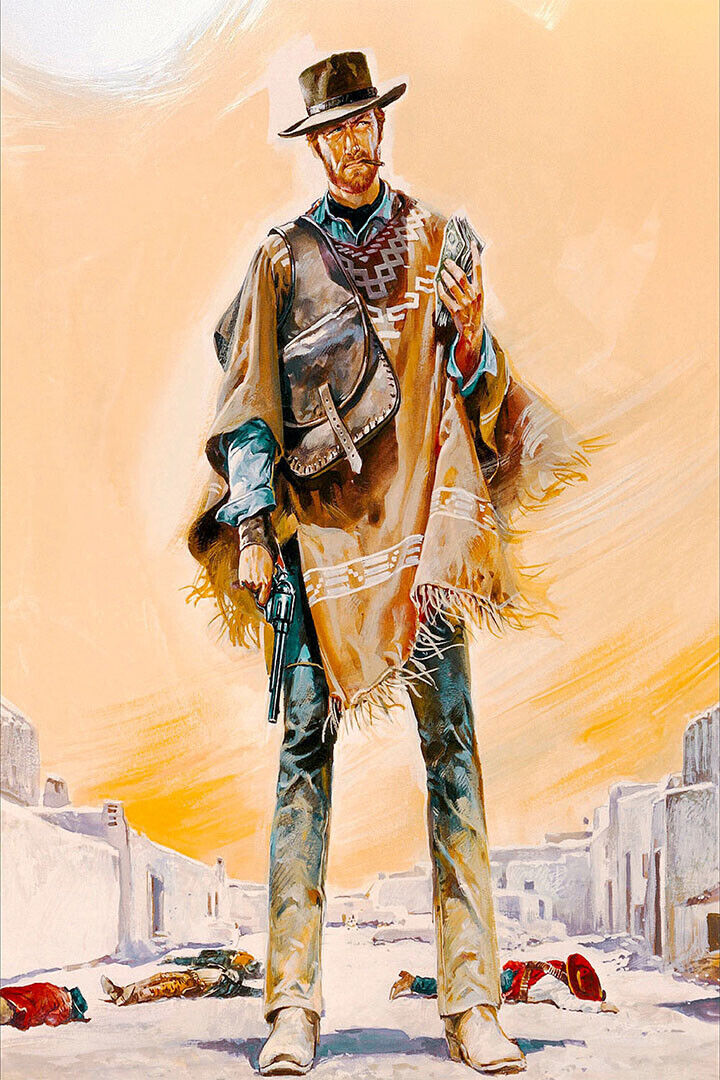 A Fistful Of Dollars 1964 Cult Western Movie Action Poster Wall Art Print Home Wall Decor - xonomax