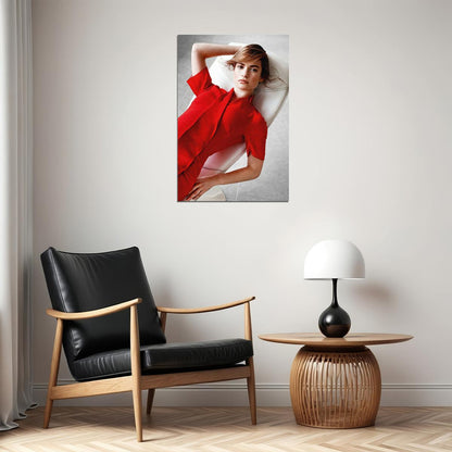 Lily James In Chair British Actress Artist Poster Wall Art Print Home Wall Decor - xonomax