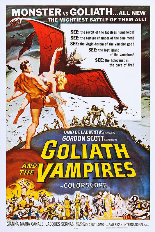 Goliath And The Vampires Movie Vintage Horror Poster Wall Art Print Home Wall Decor - xonomax