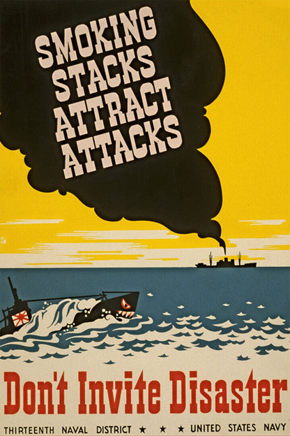 Smoking Stacks Attract Attacks Poster Wall Art Print Home Wall Decor - xonomax