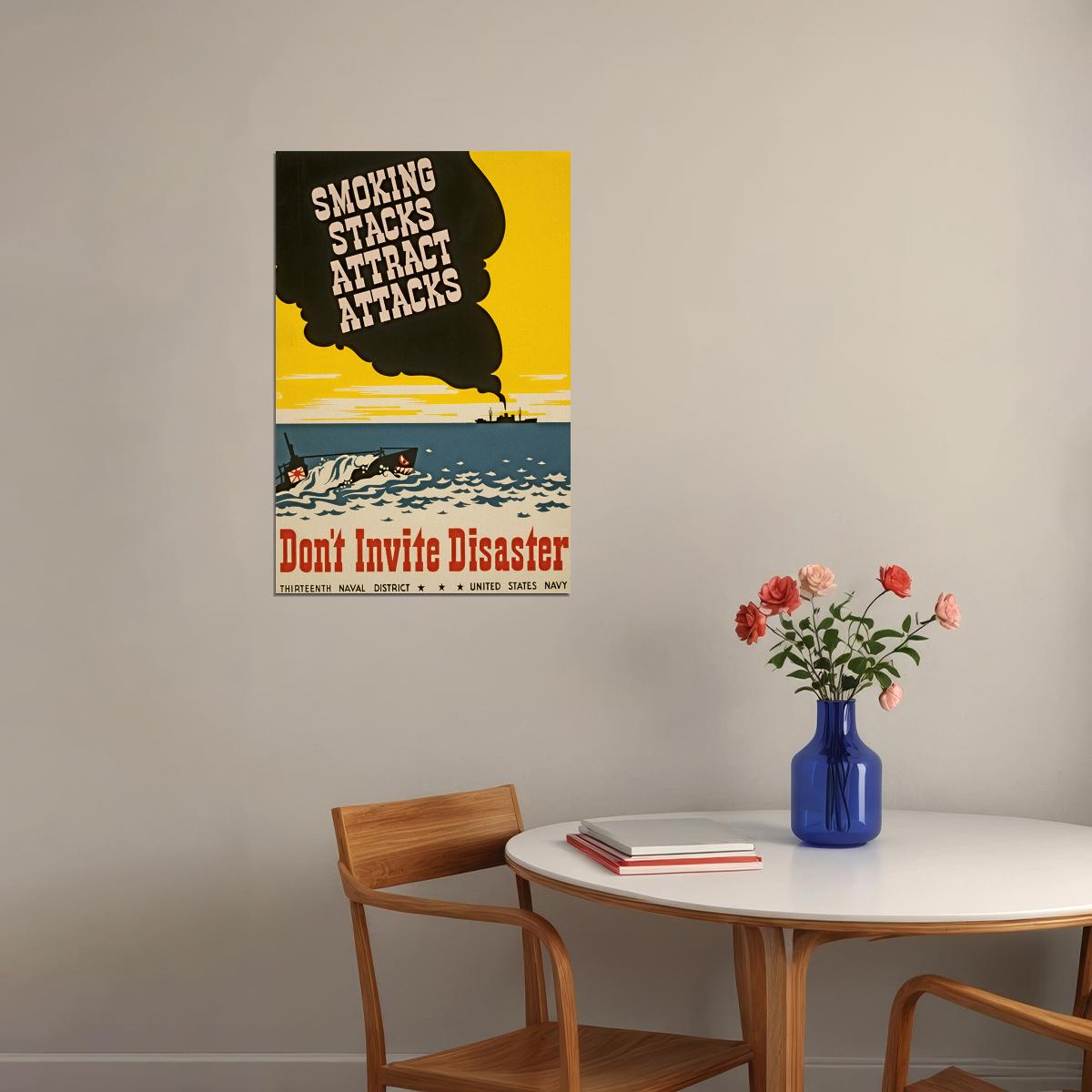 Smoking Stacks Attract Attacks Poster Wall Art Print Home Wall Decor - xonomax