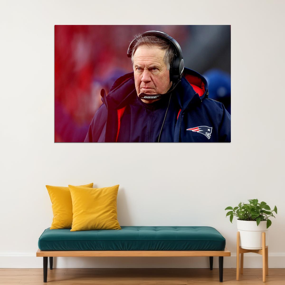 Bill Belichick American Sports Football Coach Gift Poster Wall Art Print Home Wall Decor - xonomax