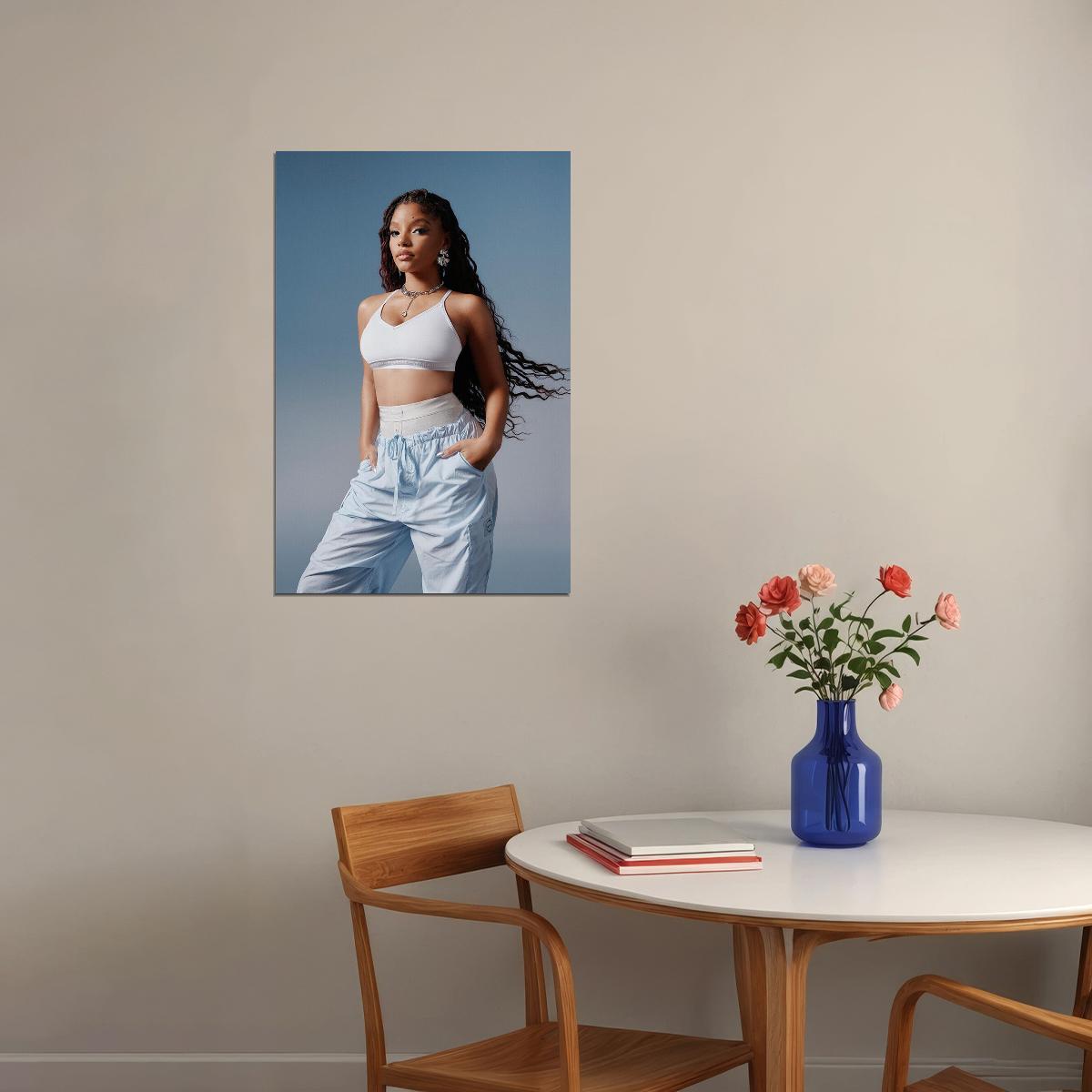 Halle Bailey American Singer Woman Actor Gift Poster Wall Art Print Home Wall Decor - xonomax