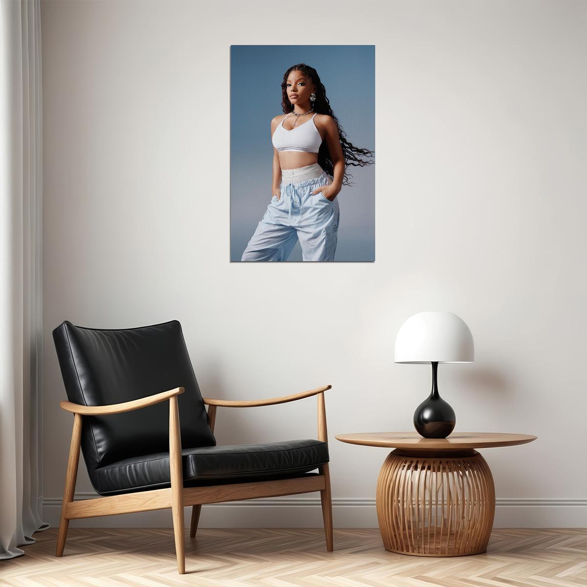 Halle Bailey American Singer Woman Actor Gift Poster Wall Art Print Home Wall Decor - xonomax
