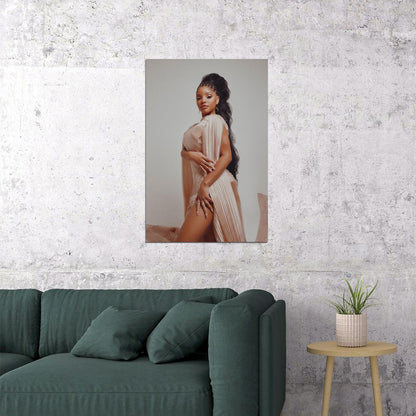 Halle Bailey American Singer Woman Actress Gift Poster Wall Art Print Home Wall Decor - xonomax