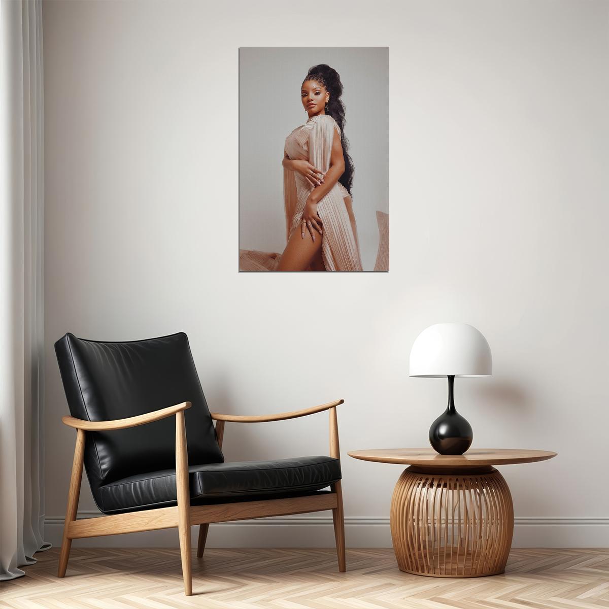 Halle Bailey American Singer Woman Actress Gift Poster Wall Art Print Home Wall Decor - xonomax