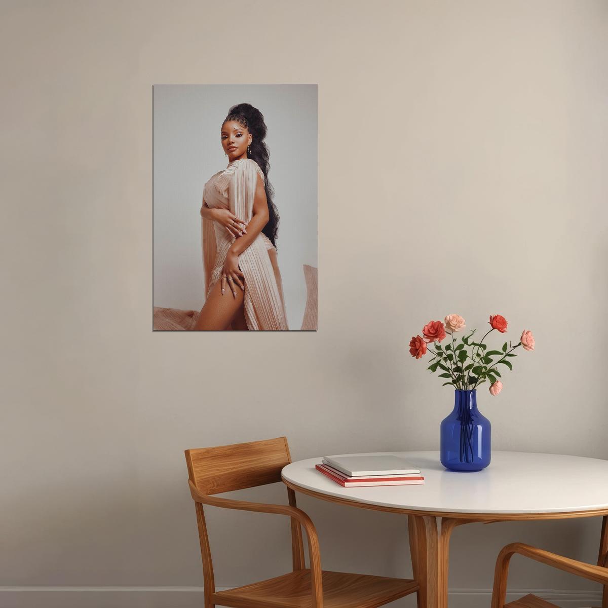 Halle Bailey American Singer Woman Actress Gift Poster Wall Art Print Home Wall Decor - xonomax