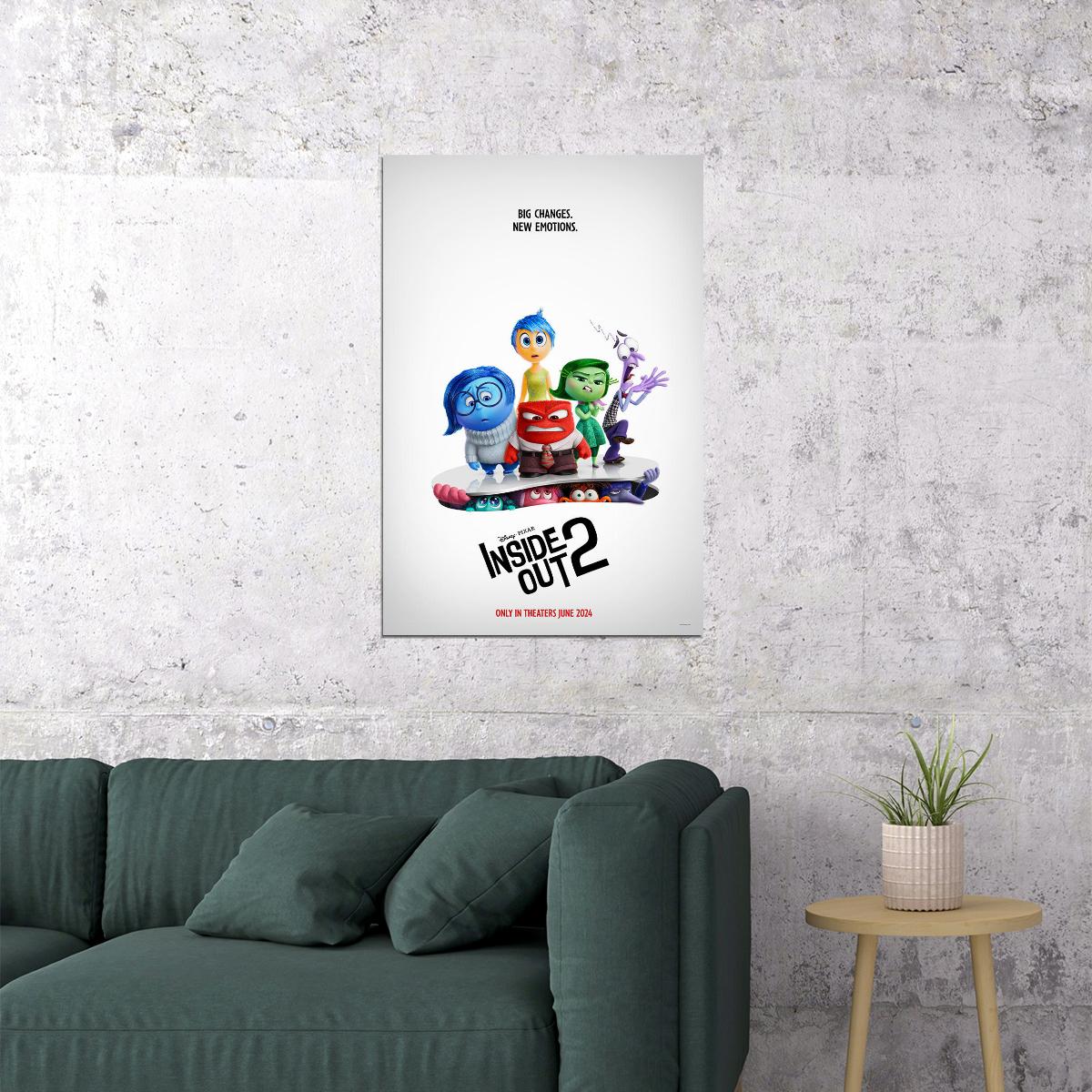 Inside Out 2 Adventure Comedy Animation Movie Cinema Poster Wall Art Print Home Wall Decor - xonomax