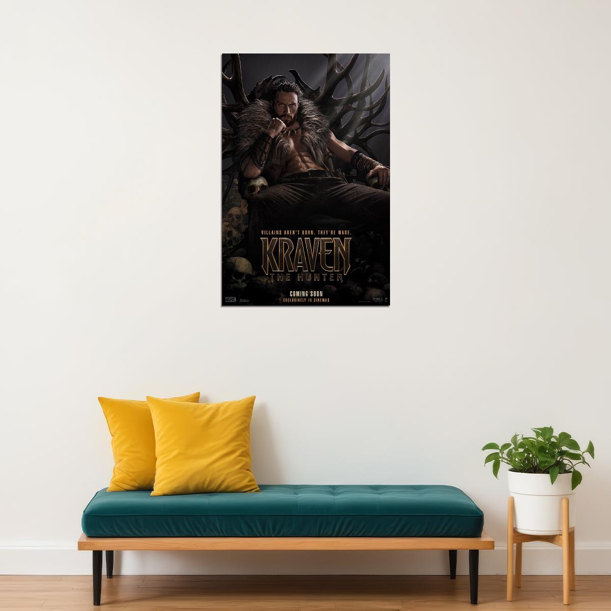 Kraven The Hunter Science Fiction Action Movie Poster Wall Art Print Home Wall Decor - xonomax