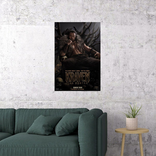Kraven The Hunter Science Fiction Action Movie Poster Wall Art Print Home Wall Decor - xonomax