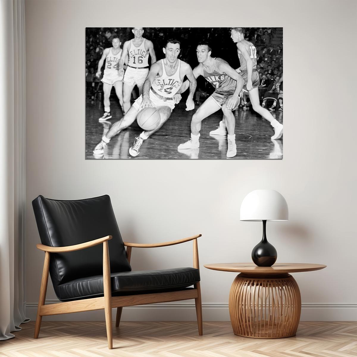 Bob Cousy Boston Basketball Player Poster Wall Art Print Home Wall Decor - xonomax