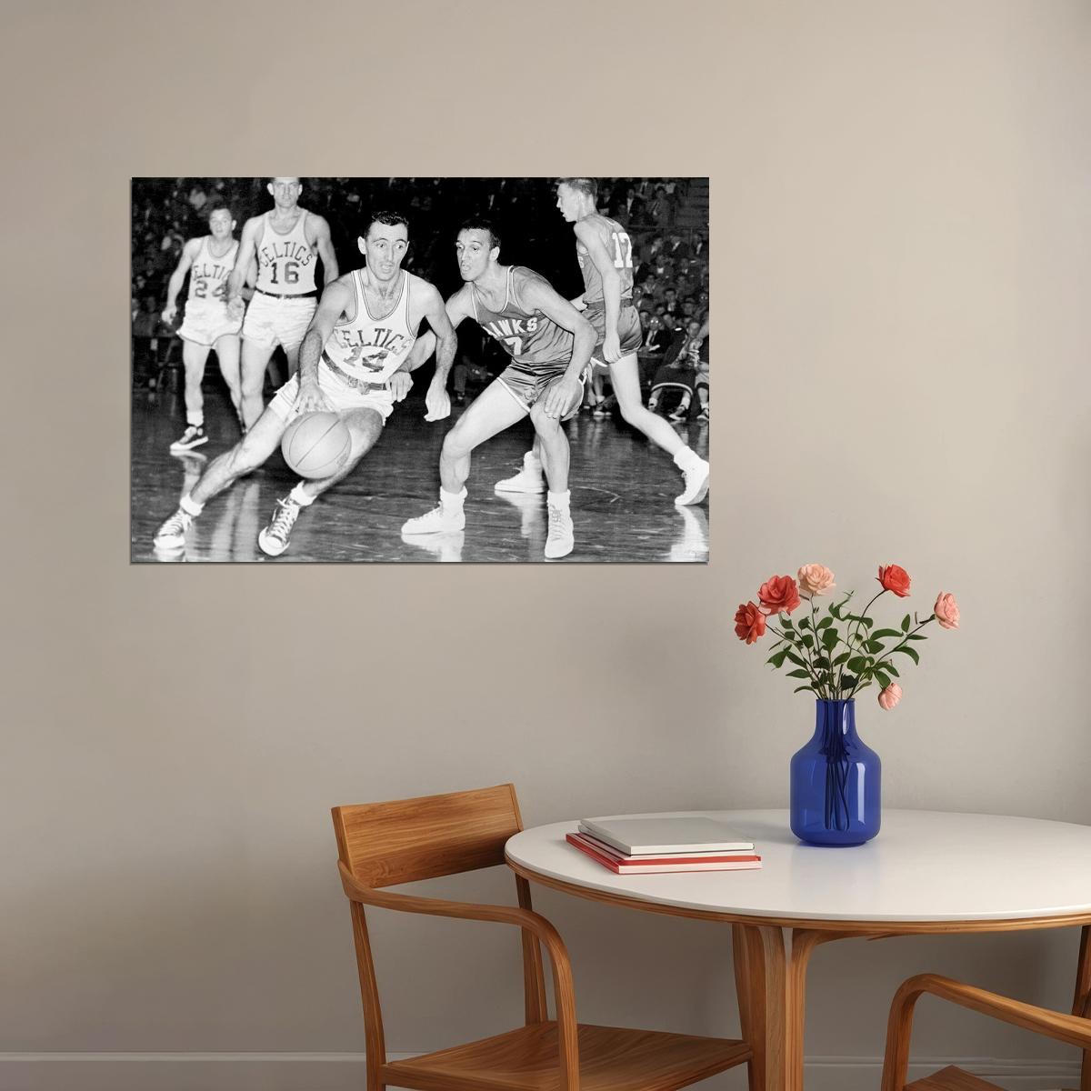 Bob Cousy Boston Basketball Player Poster Wall Art Print Home Wall Decor - xonomax