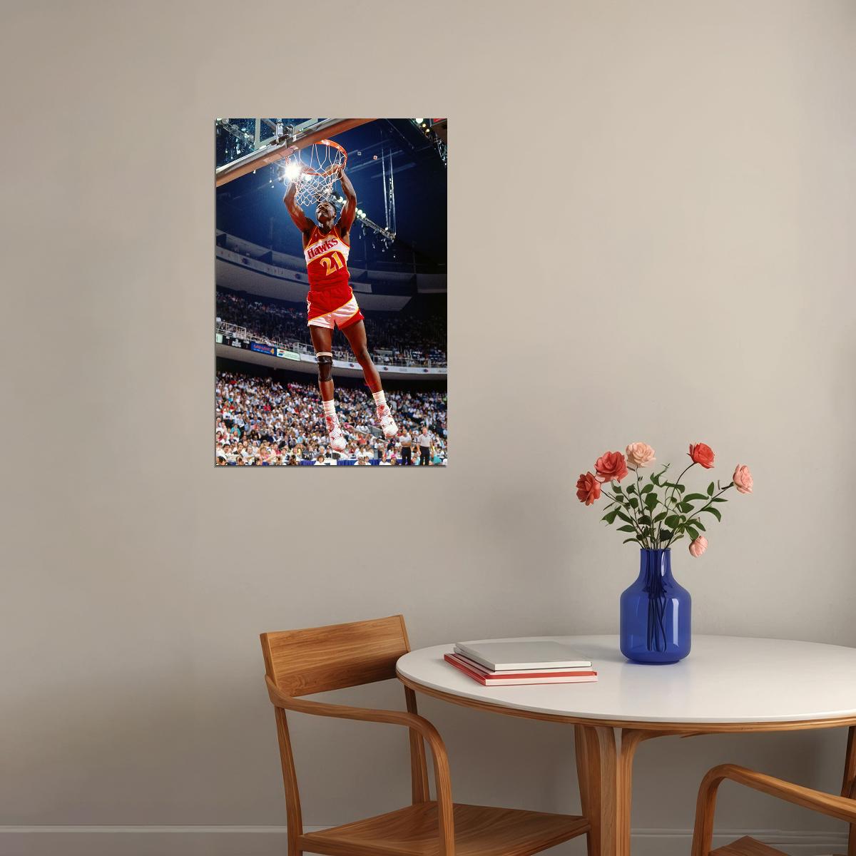 Dominique Wilkins Atlanta Basketball Player Poster Wall Art Print Home Wall Decor - xonomax