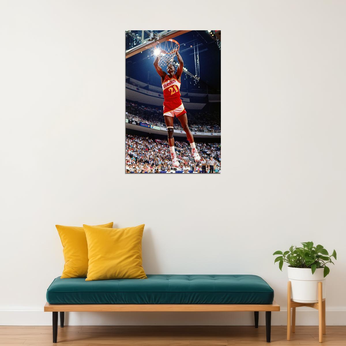 Dominique Wilkins Atlanta Basketball Player Poster Wall Art Print Home Wall Decor - xonomax