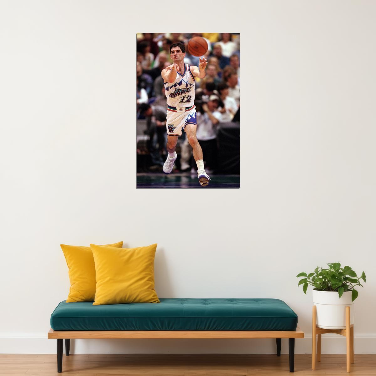 John Stockton Utah Basketball Player Poster Wall Art Print Home Wall Decor