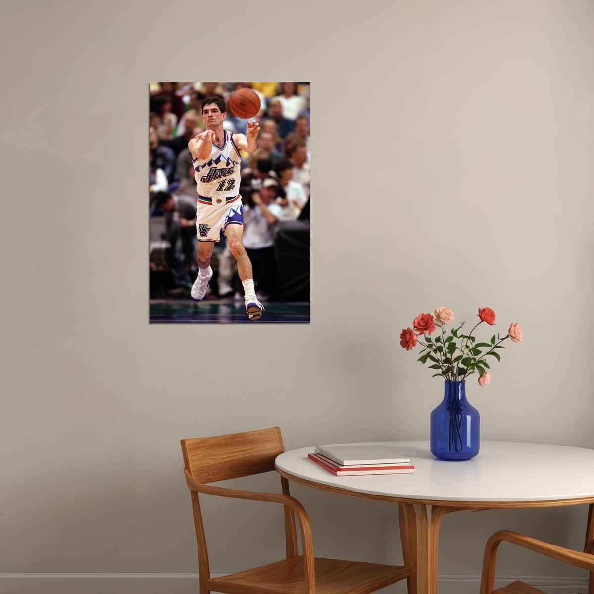 John Stockton Utah Basketball Player Poster Wall Art Print Home Wall Decor