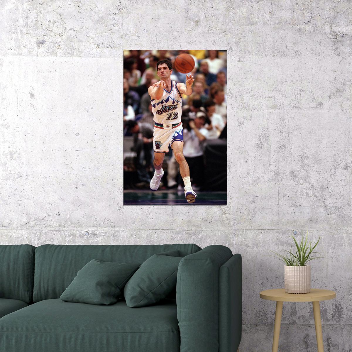 John Stockton Utah Basketball Player Poster Wall Art Print Home Wall Decor