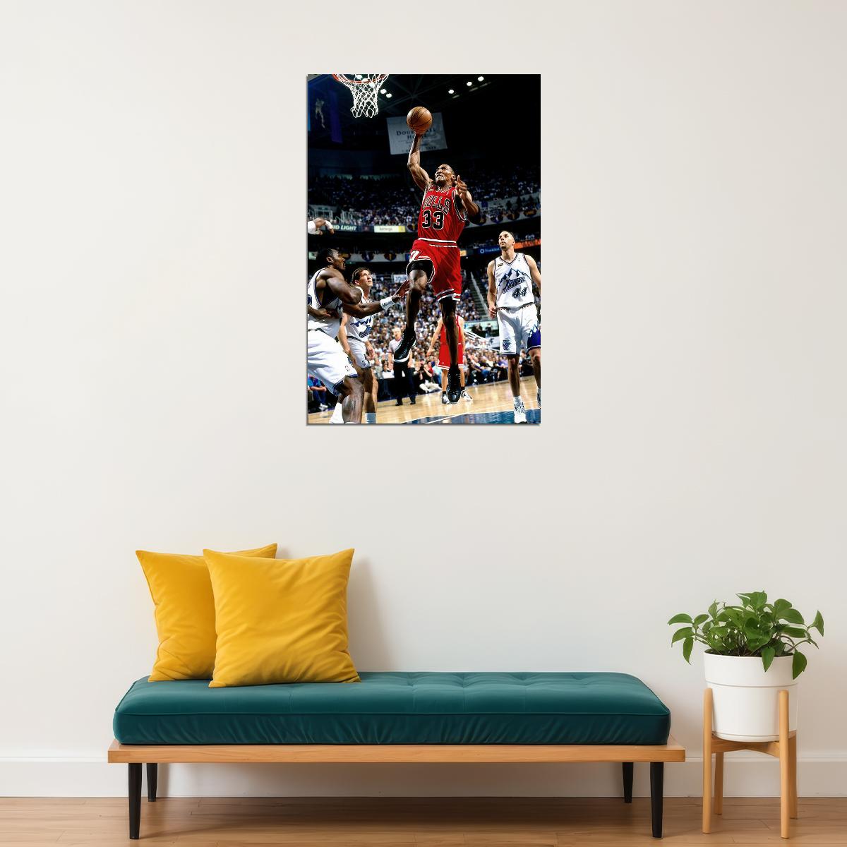 Scottie Pippen Chicago Bulls Basketball Player Poster Wall Art Print Home Wall Decor