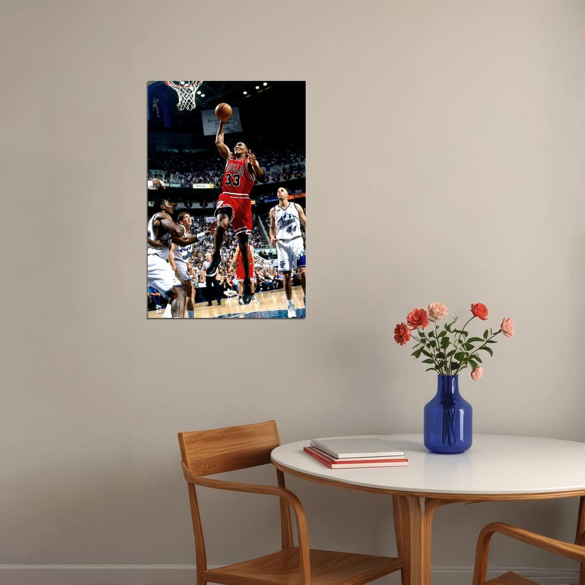 Scottie Pippen Chicago Bulls Basketball Player Poster Wall Art Print Home Wall Decor