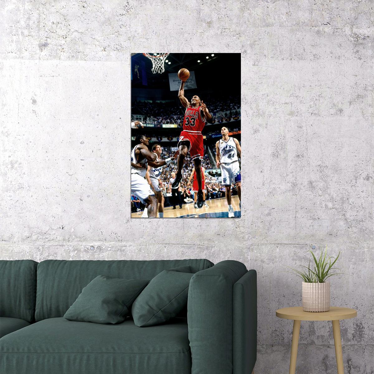 Scottie Pippen Chicago Bulls Basketball Player Poster Wall Art Print Home Wall Decor