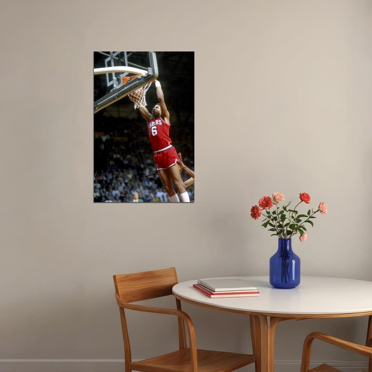 Julius Erving Philadelphia 76ers Basketball Player Poster Wall Art Print Home Wall Decor - xonomax
