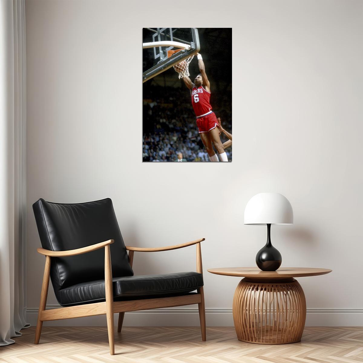 Julius Erving Philadelphia 76ers Basketball Player Poster Wall Art Print Home Wall Decor - xonomax