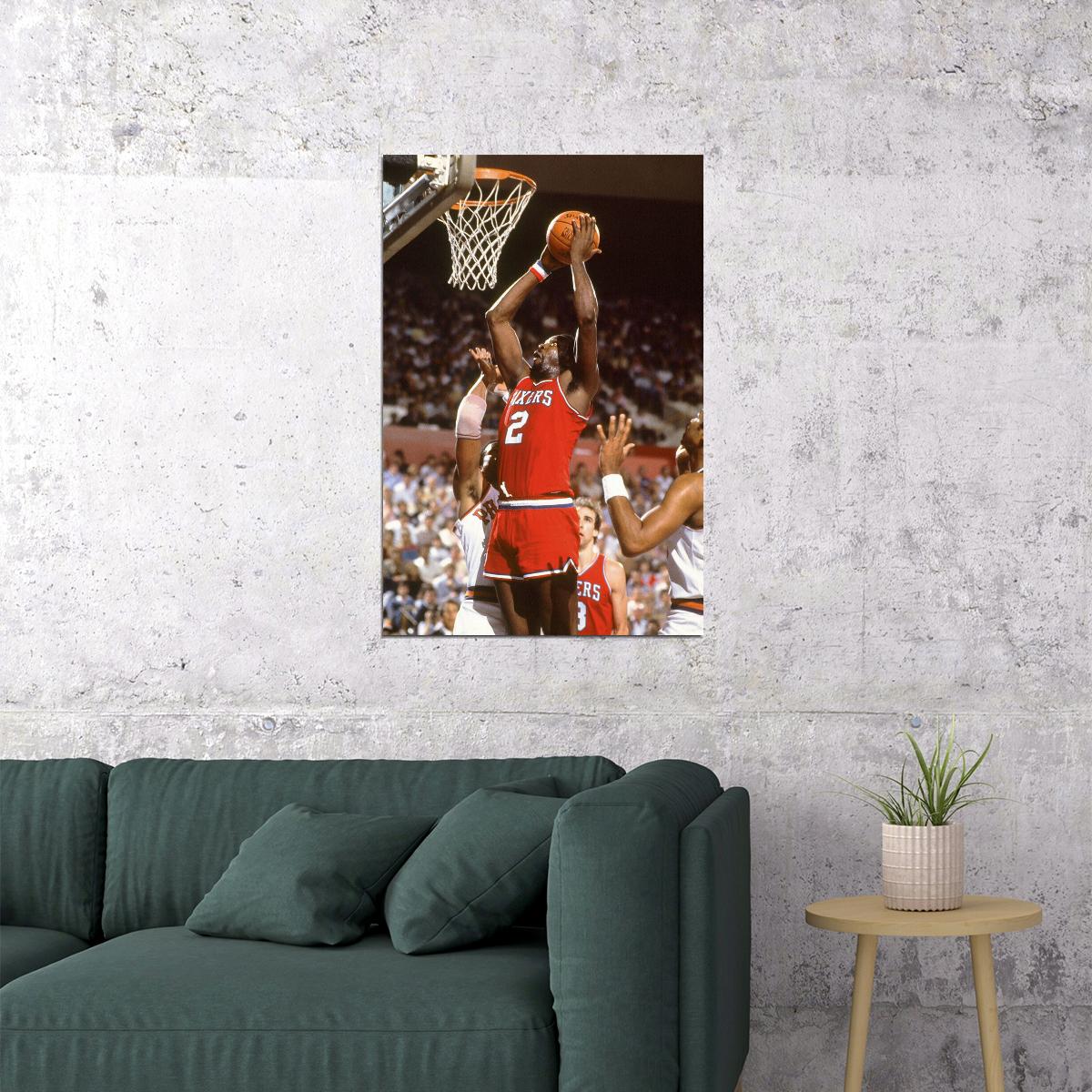 Moses Malone Philadelphia 76ers Basketball Player Poster Wall Art Print Home Wall Decor - xonomax