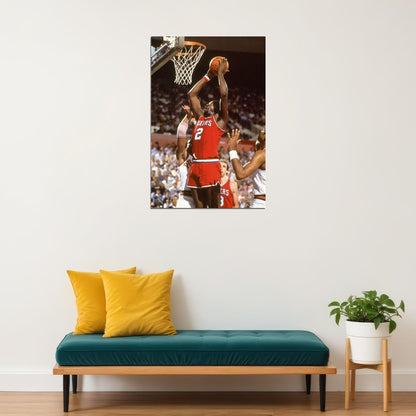 Moses Malone Philadelphia 76ers Basketball Player Poster Wall Art Print Home Wall Decor - xonomax