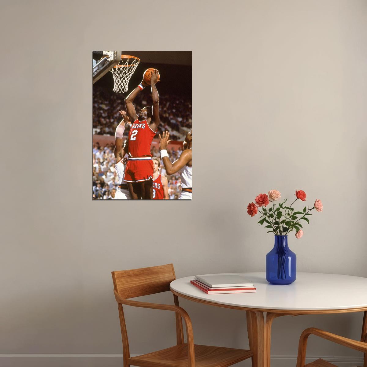 Moses Malone Philadelphia 76ers Basketball Player Poster Wall Art Print Home Wall Decor - xonomax