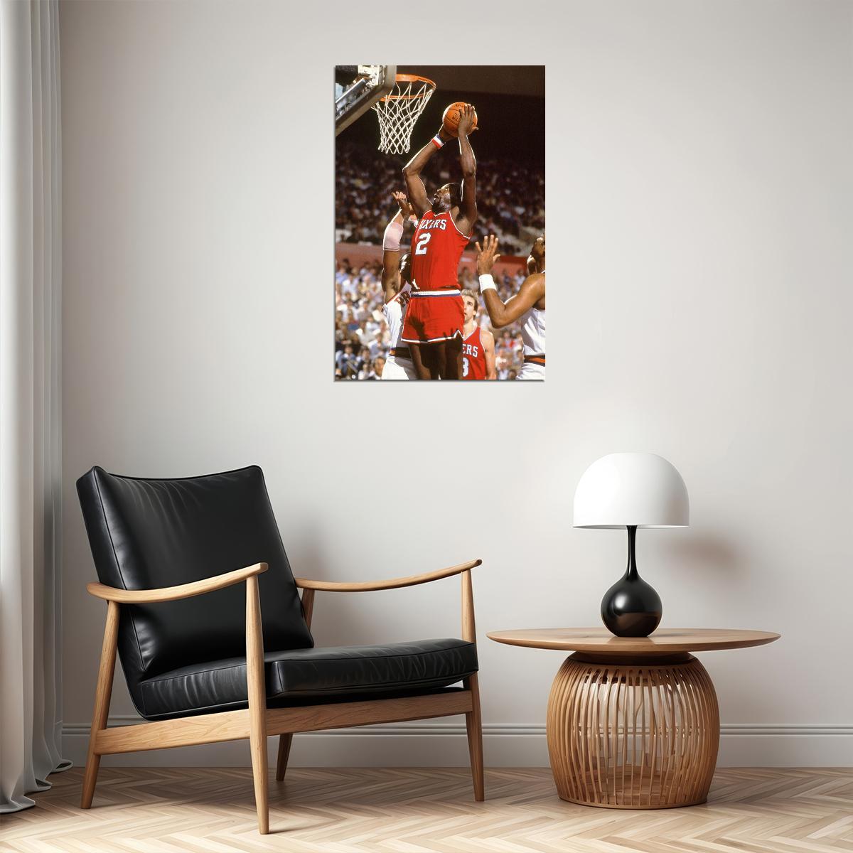 Moses Malone Philadelphia 76ers Basketball Player Poster Wall Art Print Home Wall Decor - xonomax