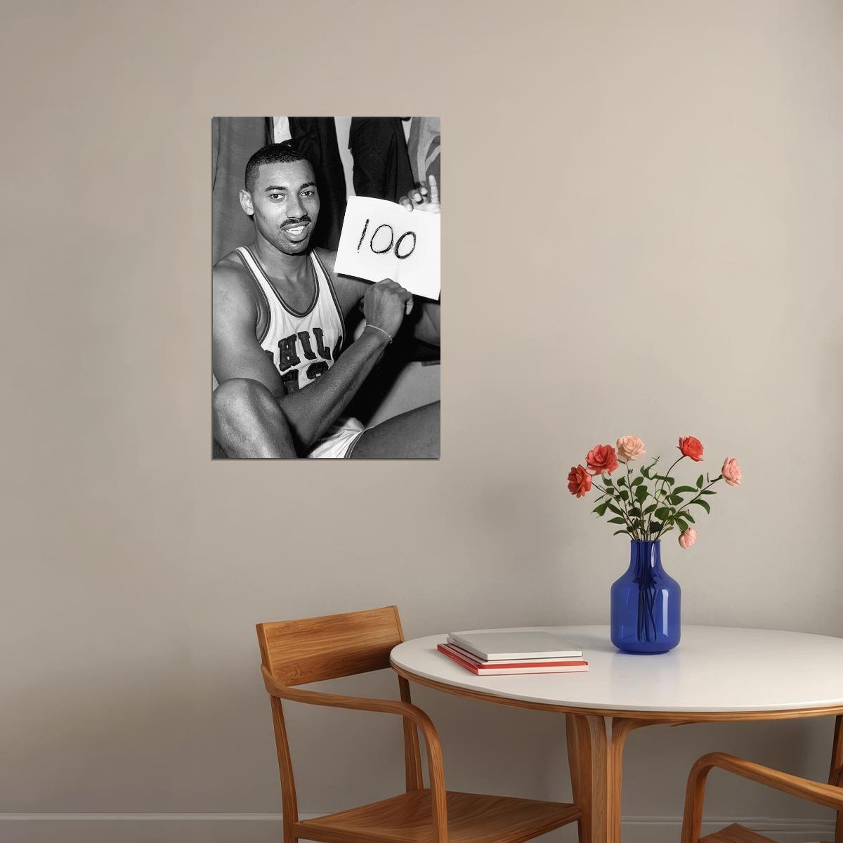 Wilt Chamberlain Philadelphia Former Basketball Player Poster Wall Art Print Home Wall Decor - xonomax
