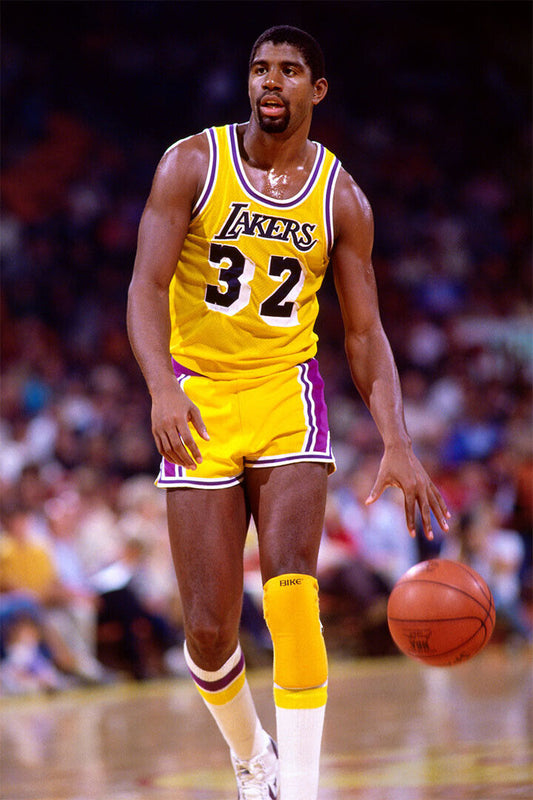 Magic Johnson 32 Los Angeles Lakers Basketball Player Poster Wall Art Print Home Wall Decor - xonomax