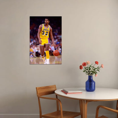 Magic Johnson 32 Los Angeles Lakers Basketball Player Poster Wall Art Print Home Wall Decor - xonomax
